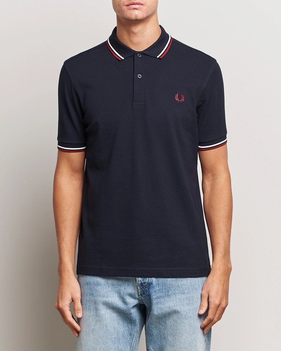 Homme | Polos À Manches Courtes | Fred Perry | Twin Tipped Polo Shirt Navy