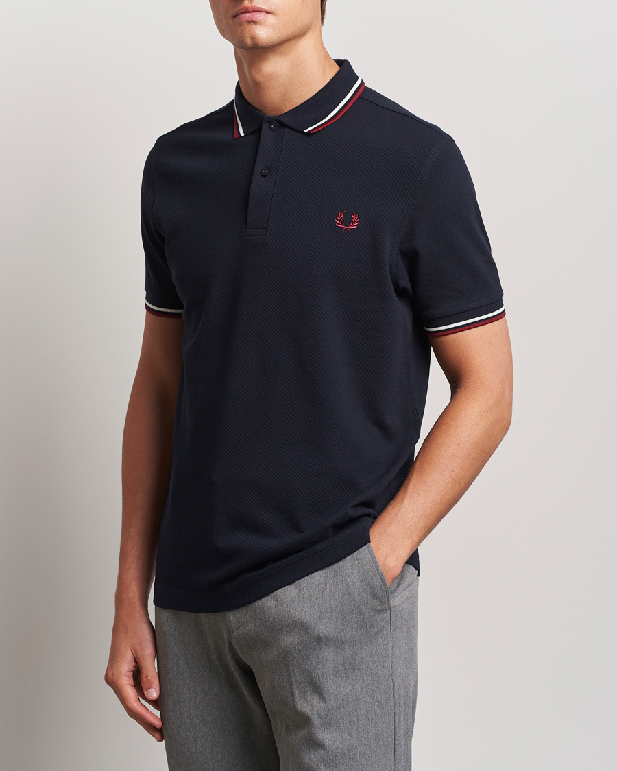 Homme |  | Fred Perry | Twin Tipped Polo Shirt Navy