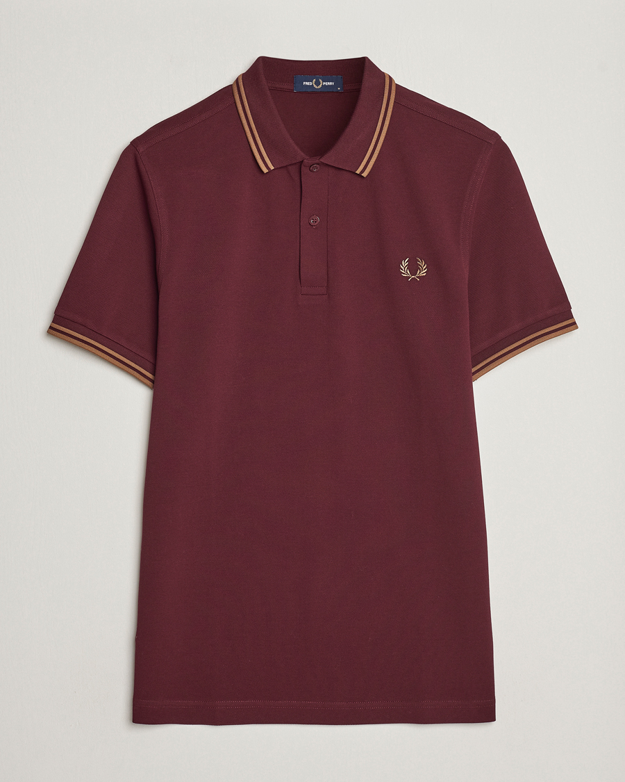 Homme | Polos | Fred Perry | Twin Tipped Polo Shirt Oxblood