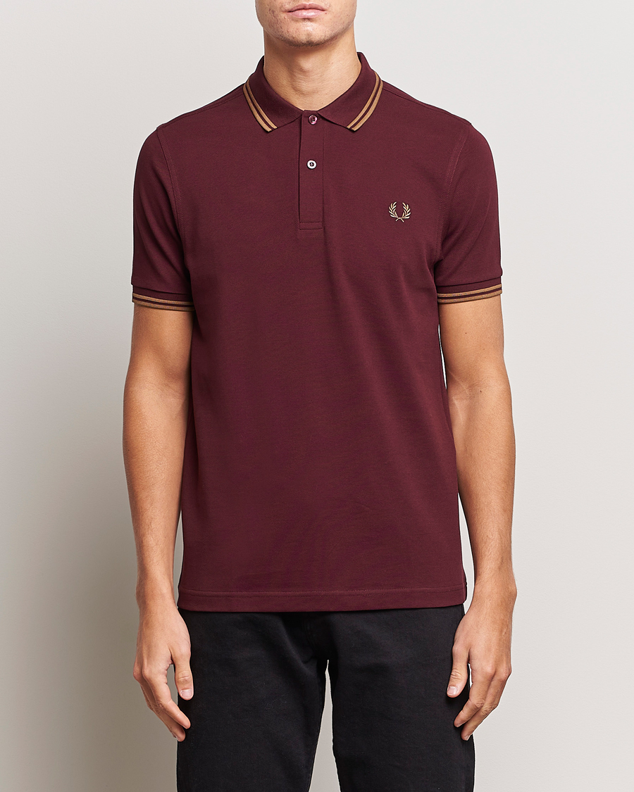 Homme | Polos | Fred Perry | Twin Tipped Polo Shirt Oxblood