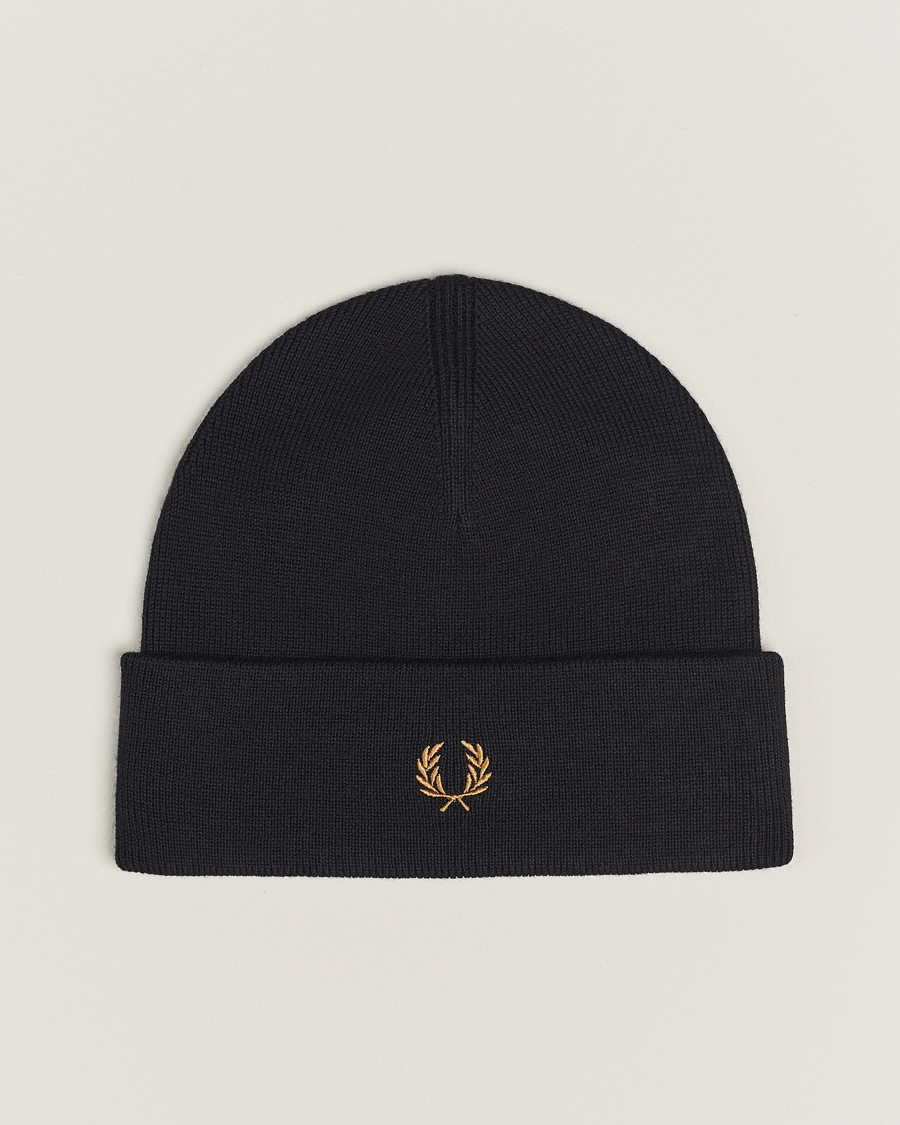 Homme | Fred Perry Merino Wool Beanie Black | Fred Perry | Merino Wool Beanie Black