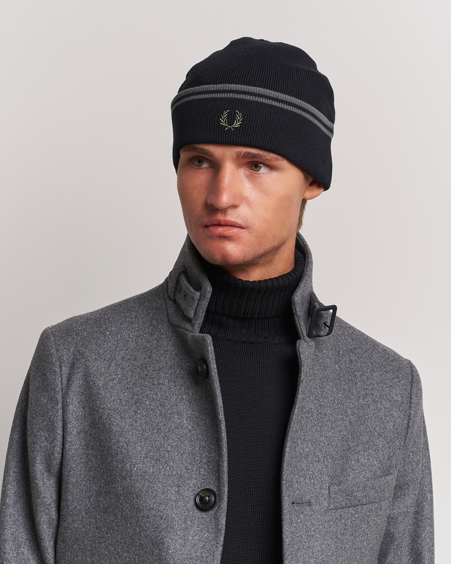 Homme |  | Fred Perry | Twin Tipped Merino Beanie Black