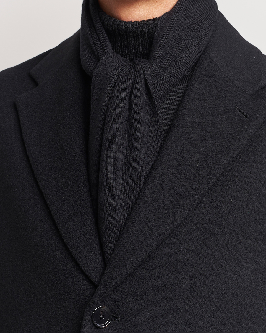 Homme |  | Fred Perry | Twin Tipped Merino Wool Scarf Black