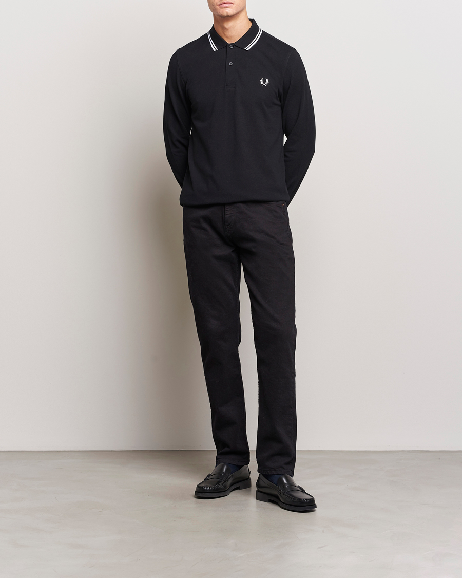 Homme | Polos | Fred Perry | Long Sleeve Twin Tipped Shirt Black