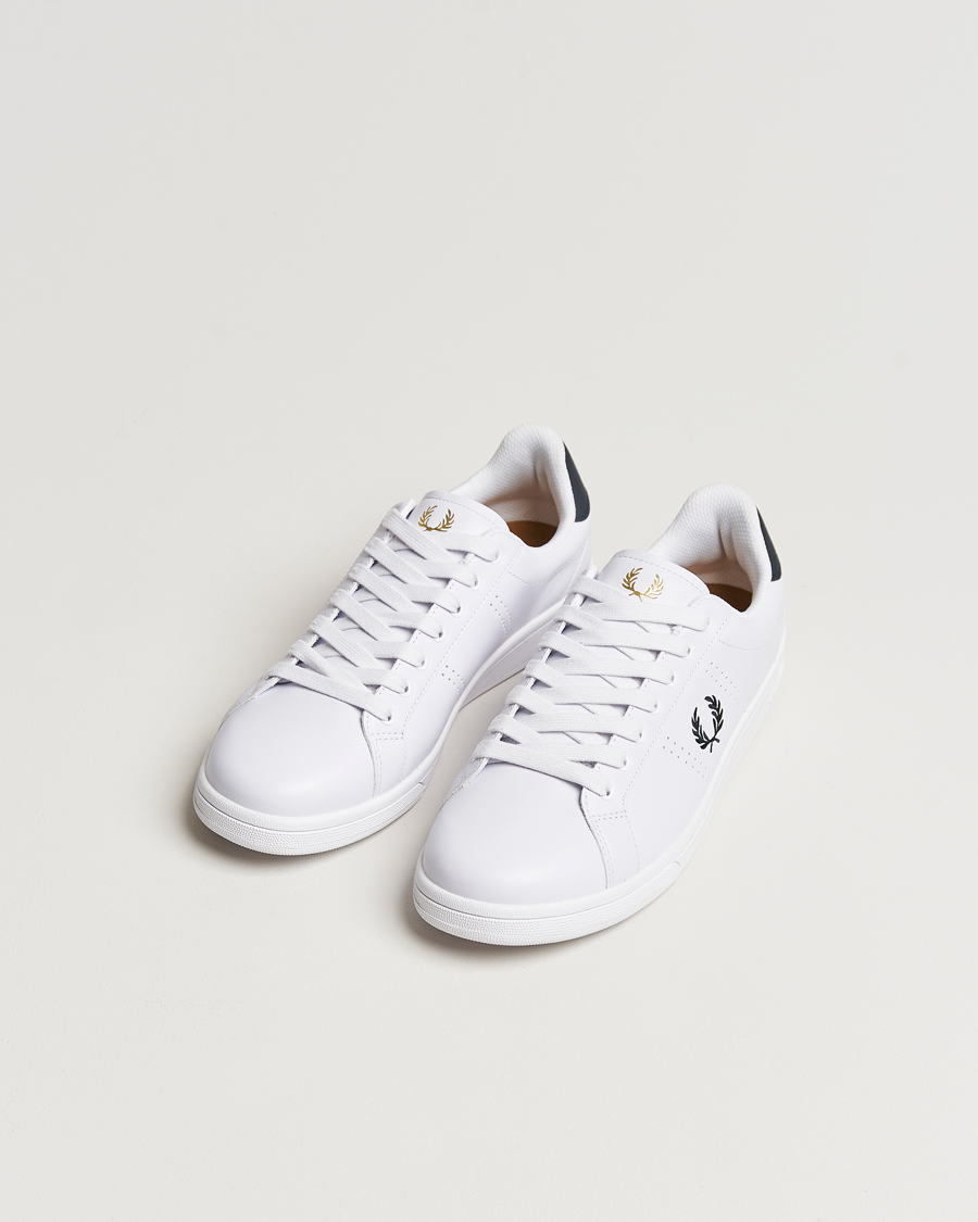 Homme | Baskets | Fred Perry | B721 Leather Sneakers White/Navy