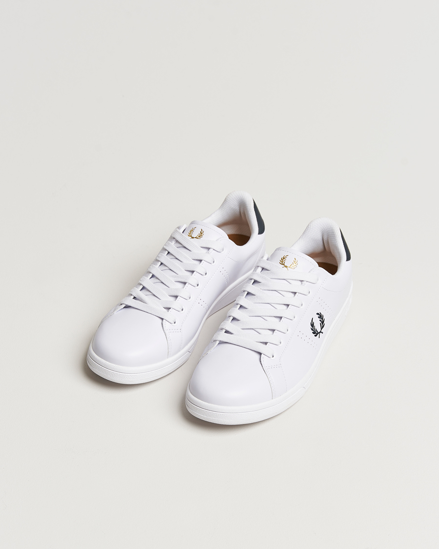Homme | Baskets | Fred Perry | B721 Leather Sneakers White/Navy