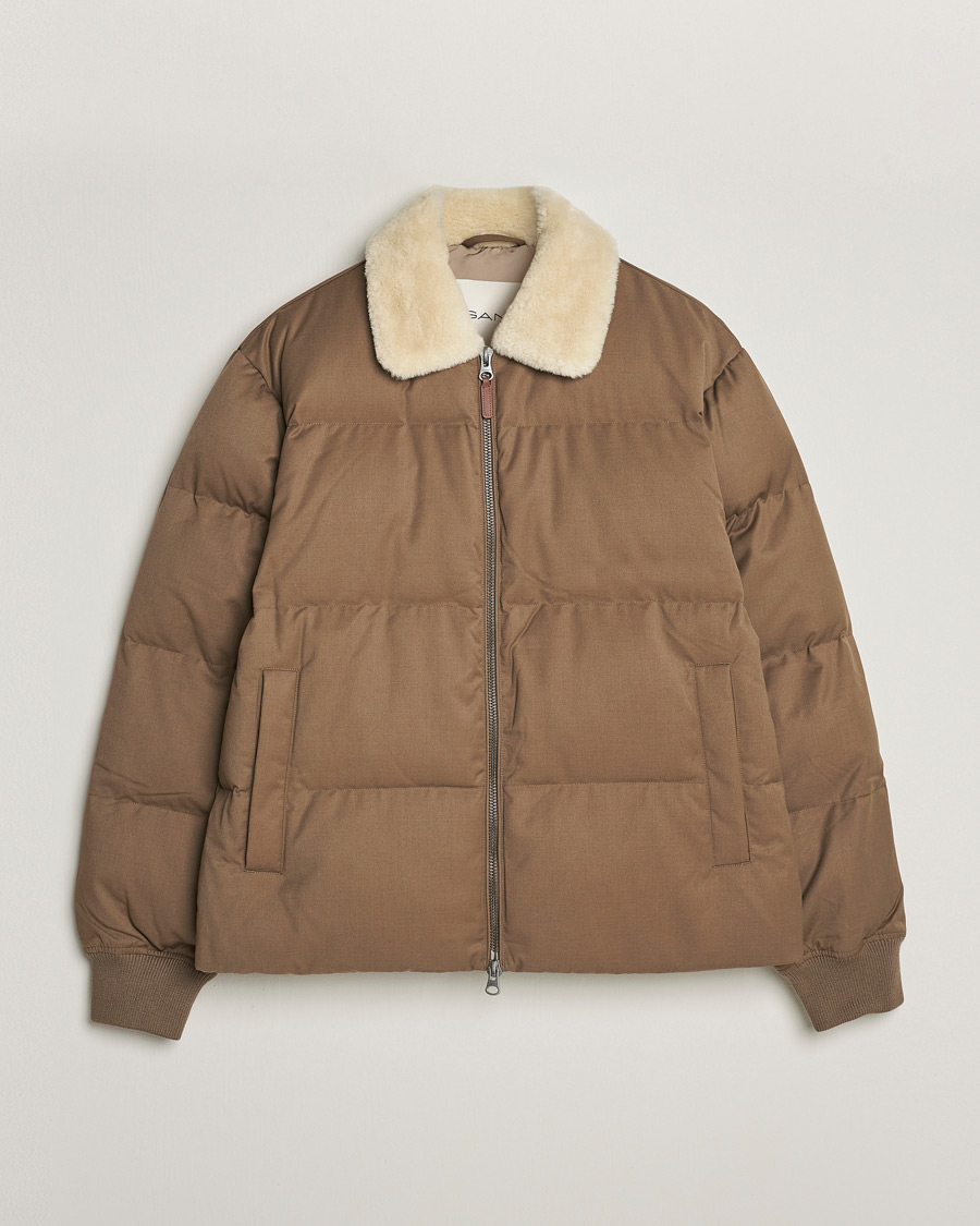Homme | Manteaux Et Vestes | GANT | Padded Flannel Puffer Jacket Desert Brown