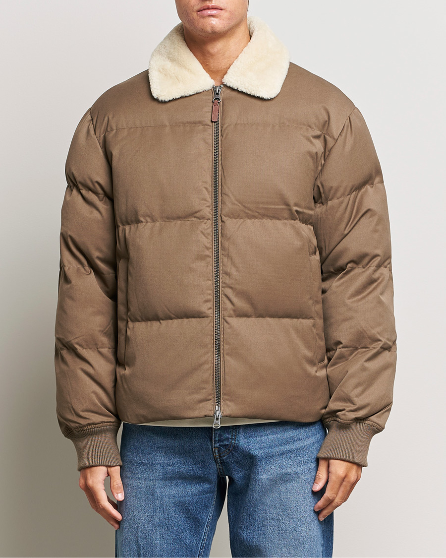 Homme | Manteaux Et Vestes | GANT | Padded Flannel Puffer Jacket Desert Brown