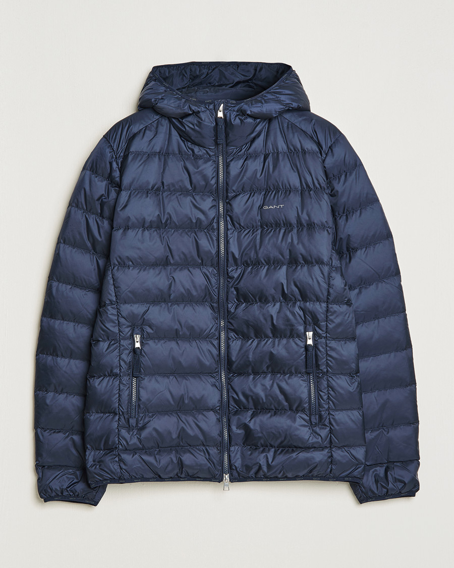 Homme | Manteaux Et Vestes | GANT | Light Down Hooded Jacket Evening Blue