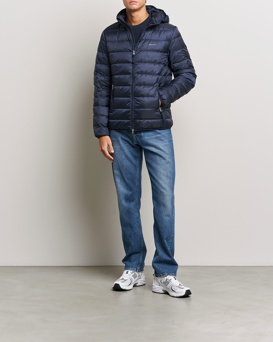 Homme | Manteaux Et Vestes | GANT | Light Down Hooded Jacket Evening Blue