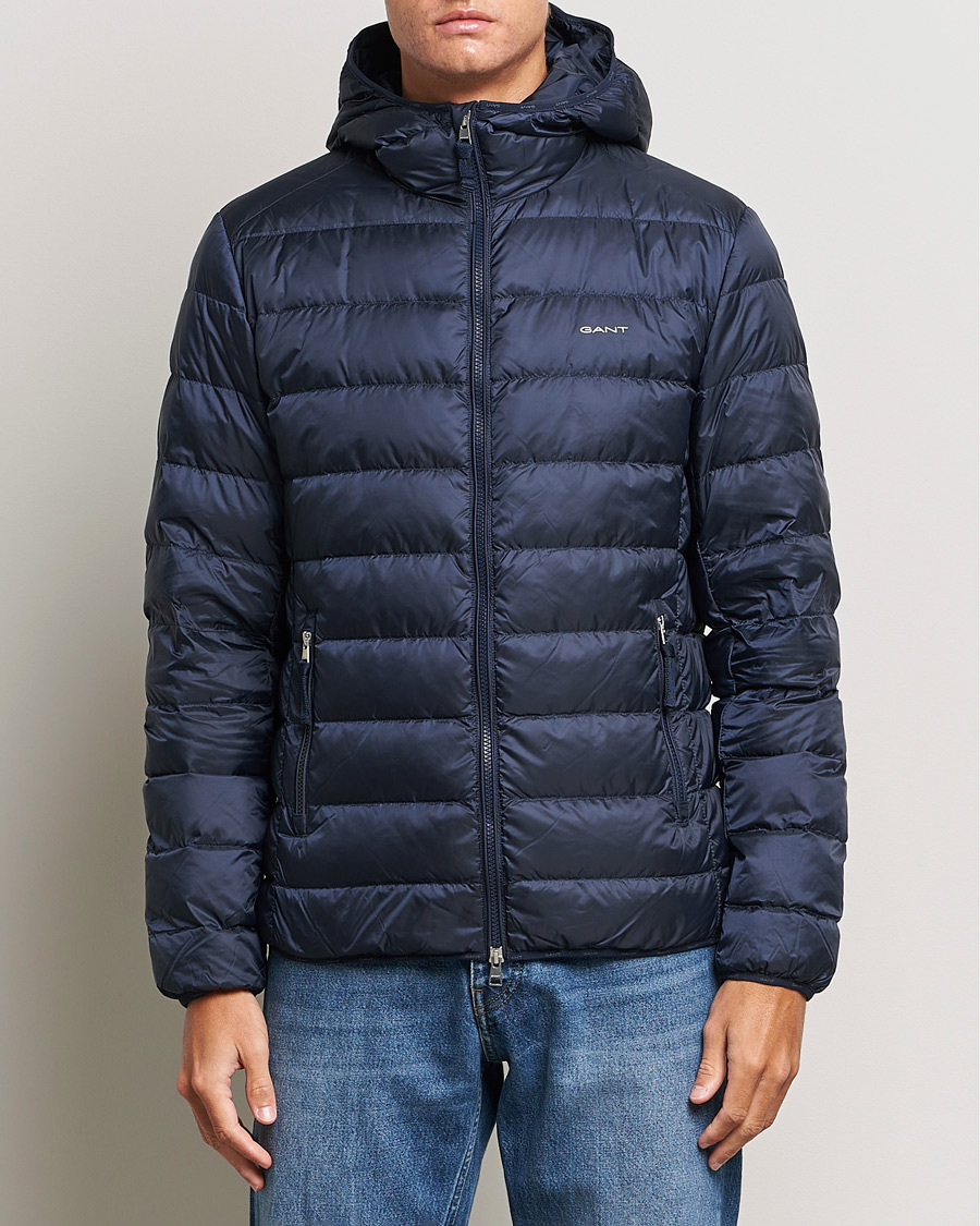 Homme | Manteaux Et Vestes | GANT | Light Down Hooded Jacket Evening Blue
