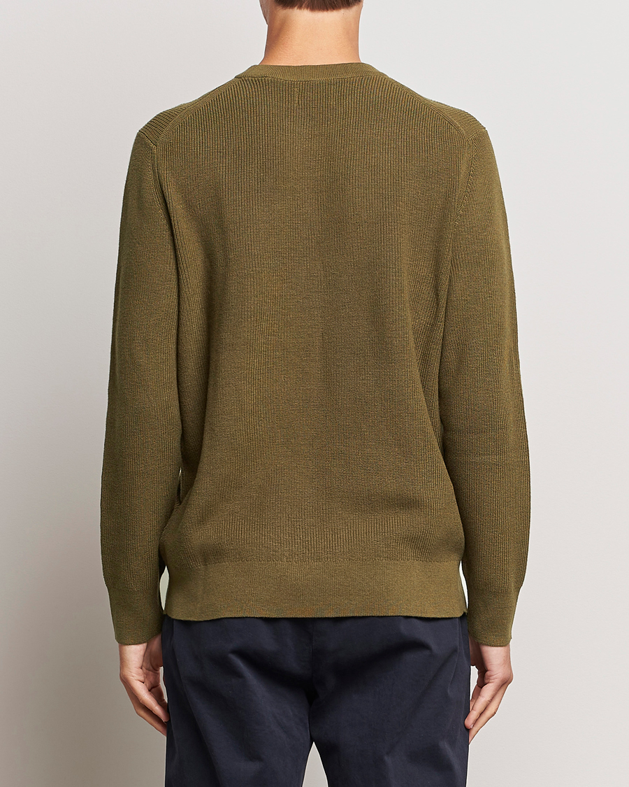 Homme | Pulls Et Tricots | GANT | Cotton/Wool Rib Knitted Crew Neck Dark Cactus