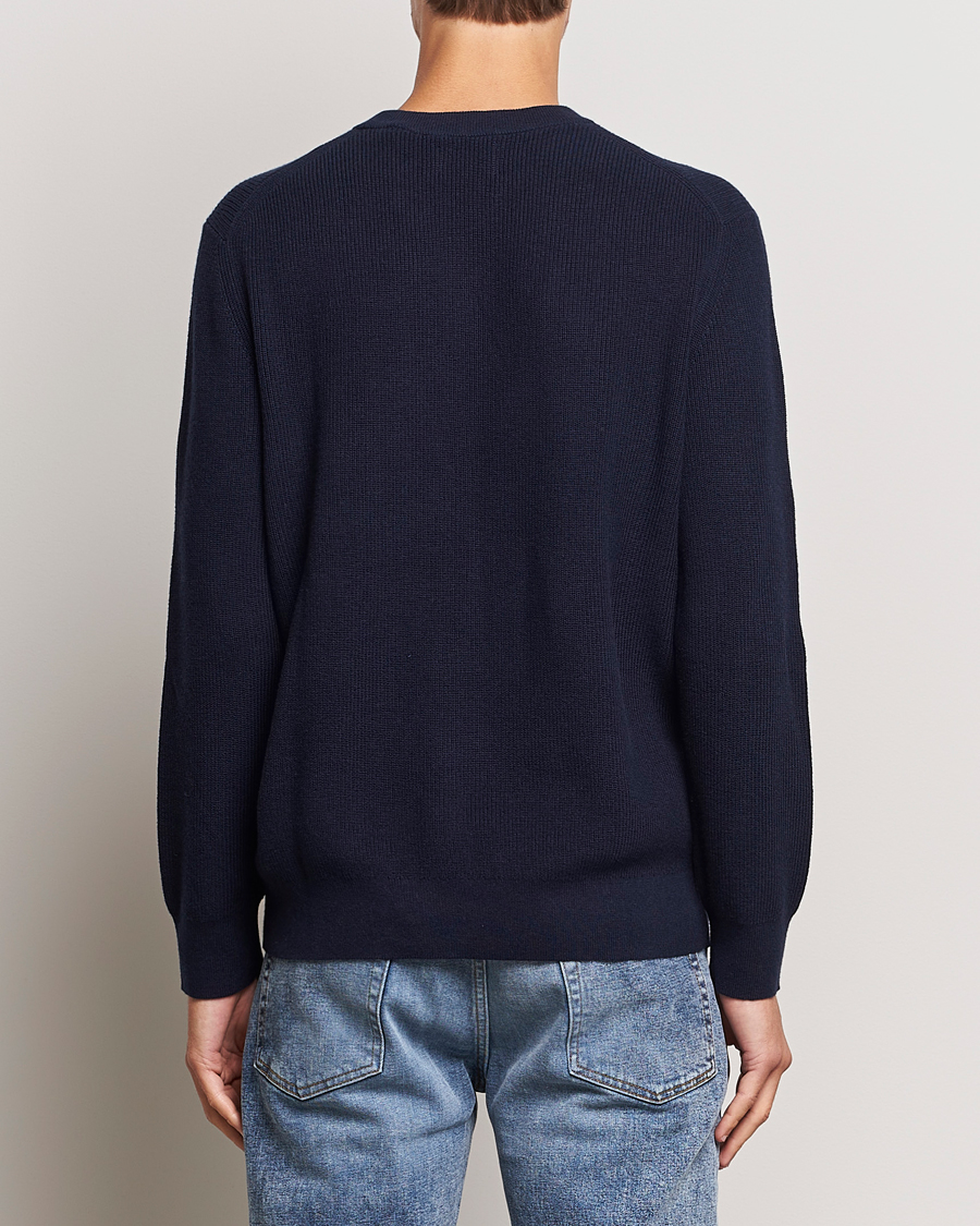 Homme | Pulls Et Tricots | GANT | Cotton/Wool Rib Knitted Crew Neck Evening Blue