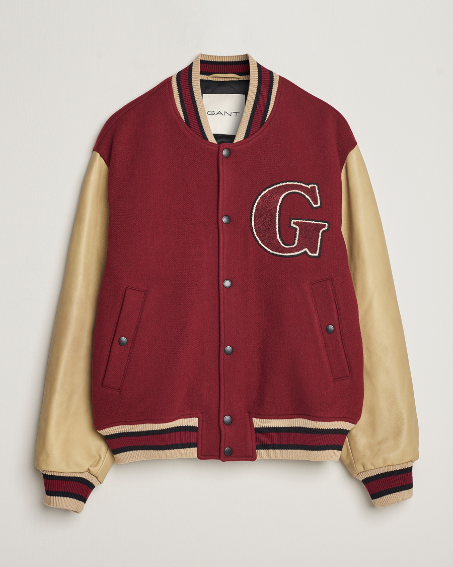 Homme | Manteaux Et Vestes | GANT | Padded Varsity Jacket Red/Beige