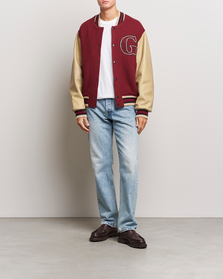 Homme | Manteaux Et Vestes | GANT | Padded Varsity Jacket Red/Beige