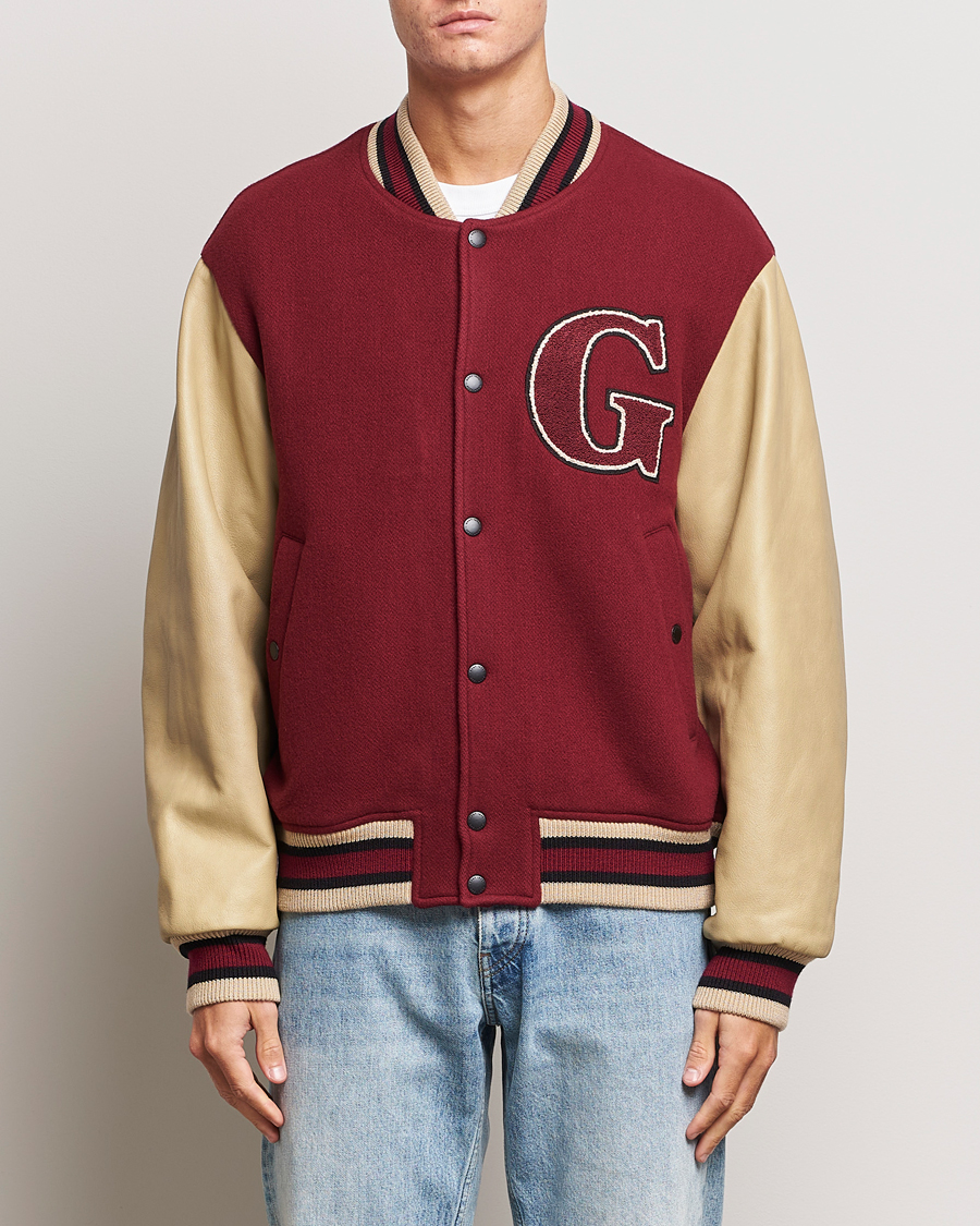 Homme | Manteaux Et Vestes | GANT | Padded Varsity Jacket Red/Beige