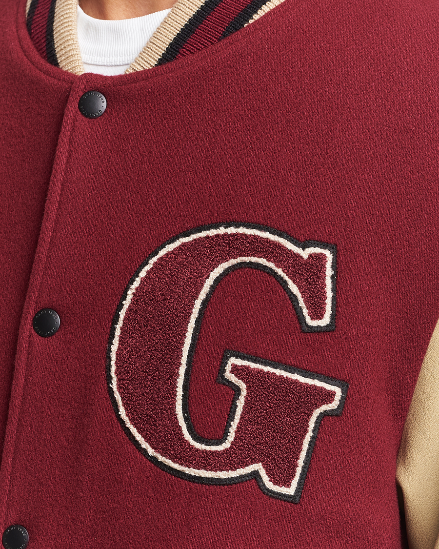 Homme | Manteaux Et Vestes | GANT | Padded Varsity Jacket Red/Beige