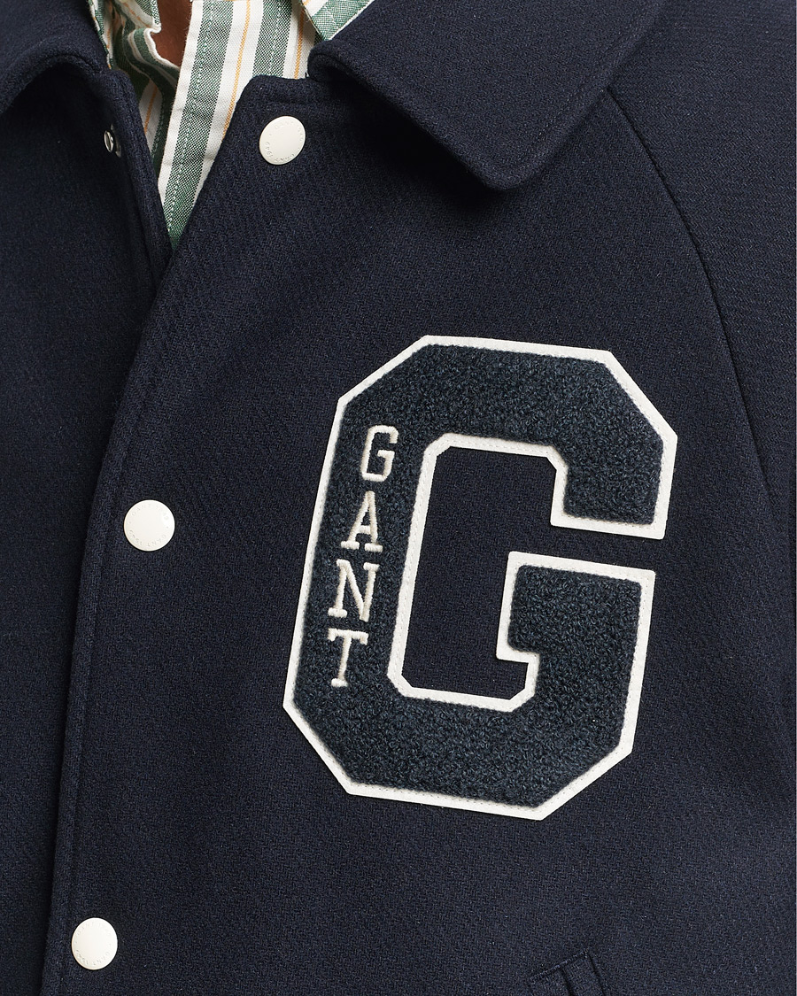 Homme | Manteaux Et Vestes | GANT | Wool Varsity Jacket Evening Blue