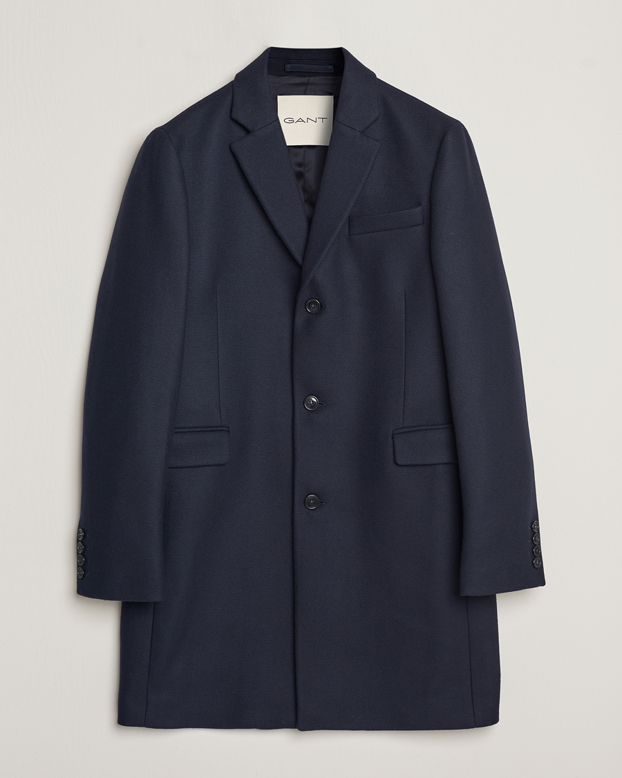 Homme | Manteaux Et Vestes | GANT | Tailored Wool Coat Night Blue