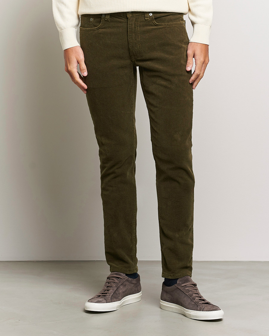Homme | Pantalons | GANT | Cord 5-Pocket Jeans Dark Cactus
