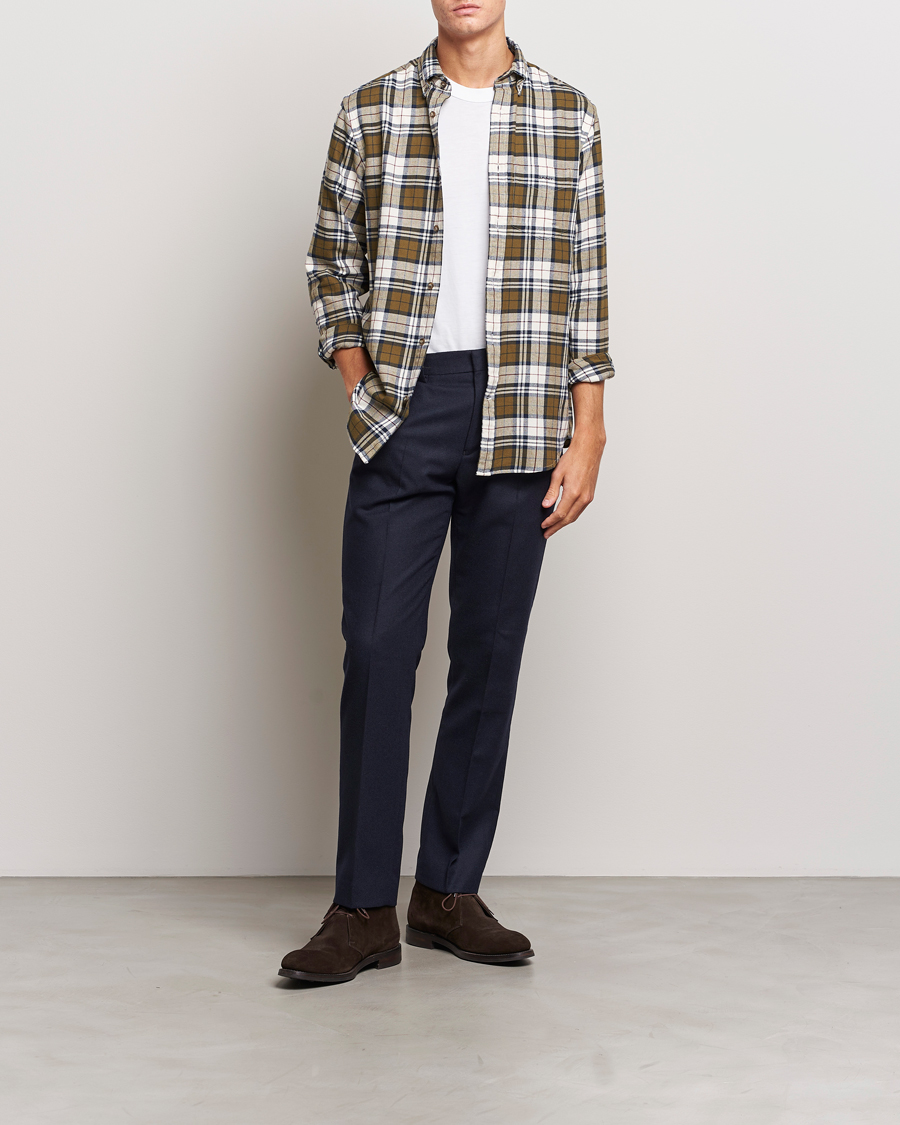 Homme | Pantalons | Gant | Slim Flannel Pants Evening Blue