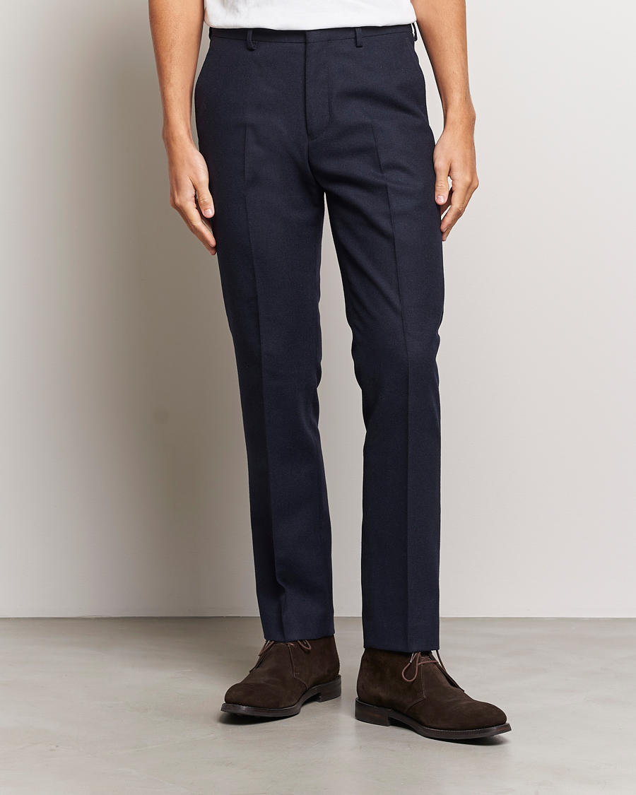Homme | Pantalons | Gant | Slim Flannel Pants Evening Blue