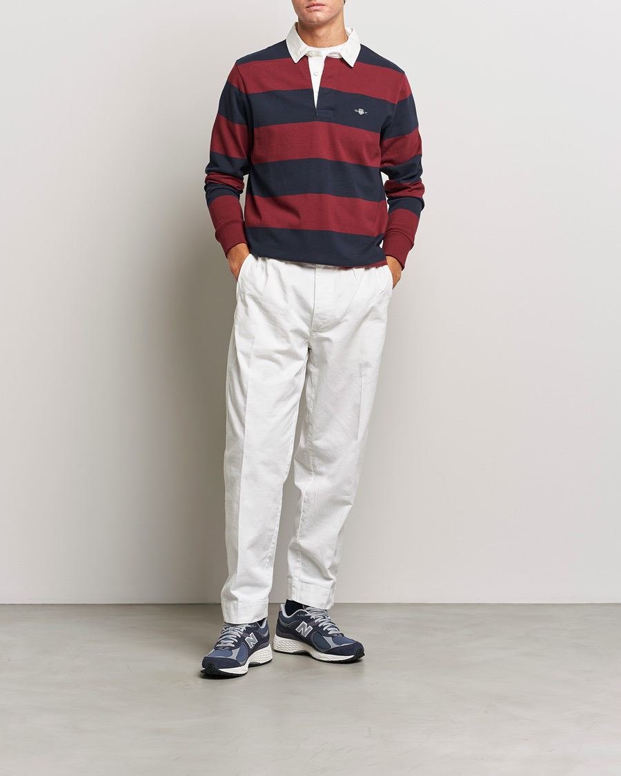 Homme | Pulls Et Tricots | GANT | Original Barstripe Heavy Rugger Plumped Red