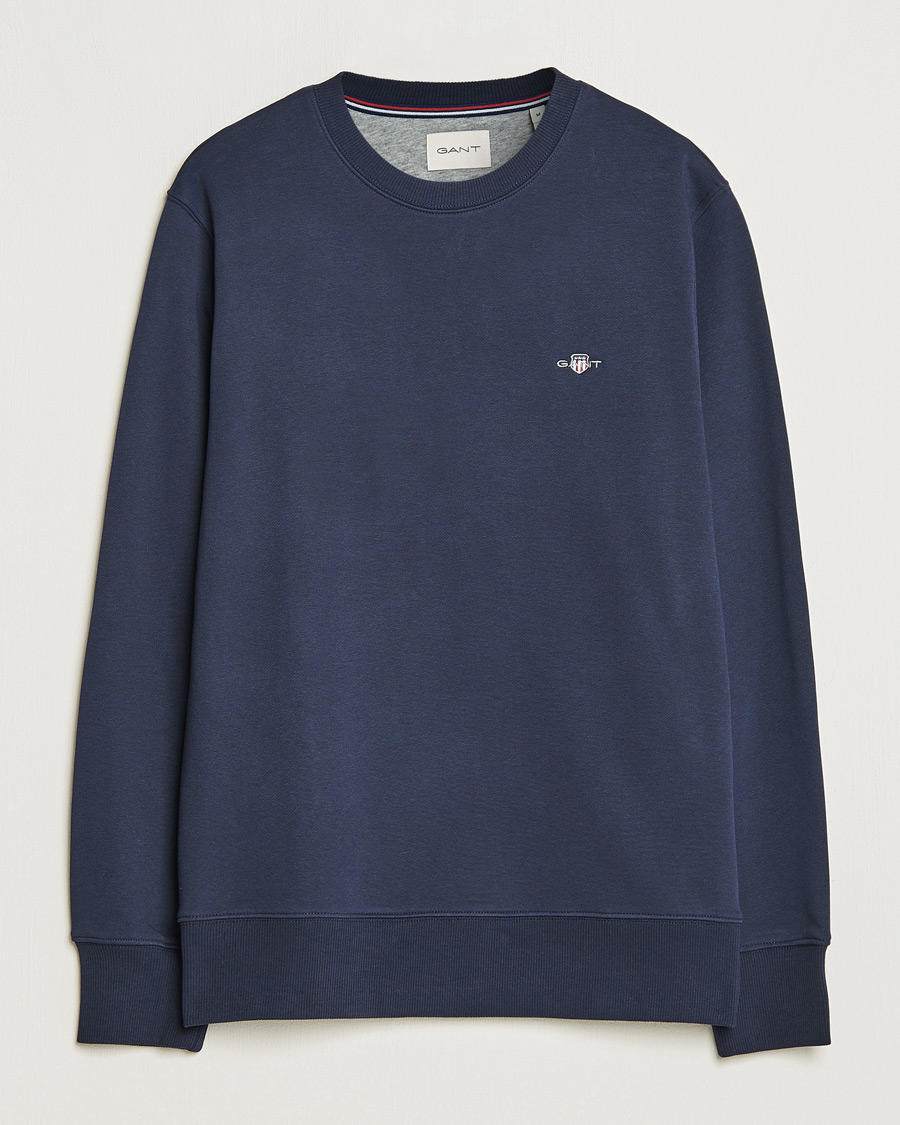 Homme | Pulls Et Tricots | Gant | Original Crew Neck Sweatshirt Evening Blue