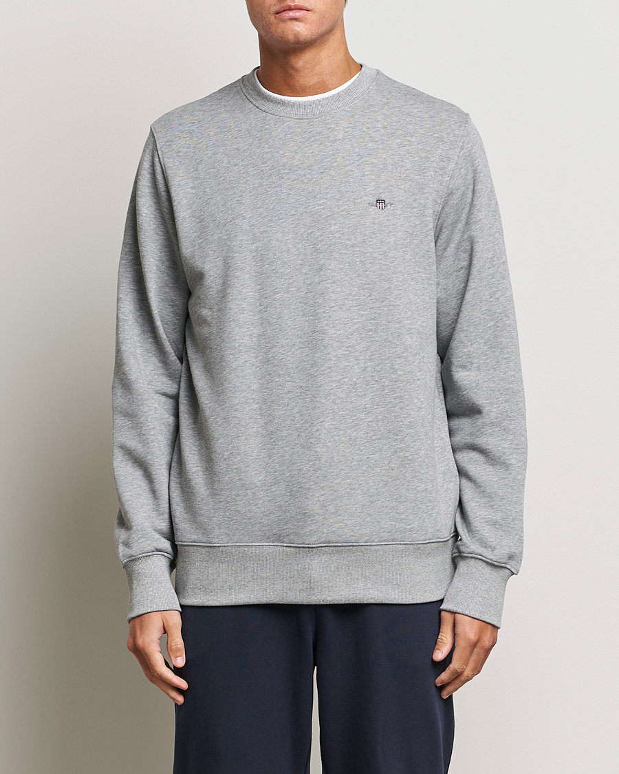 Homme | Pulls Et Tricots | Gant | Original Crew Neck Sweatshirt Grey Melange