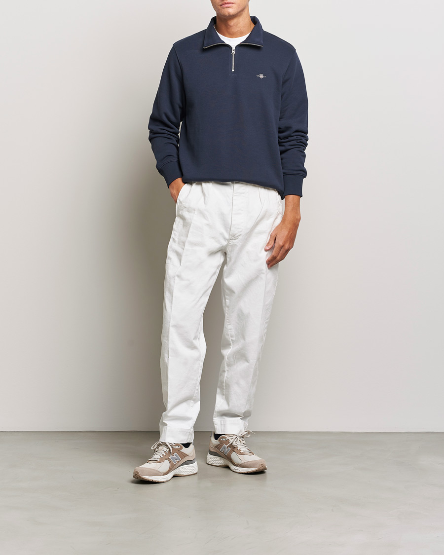 Homme | Pulls Et Tricots | GANT | Original Shield Half Zip Sweater Evening Blue