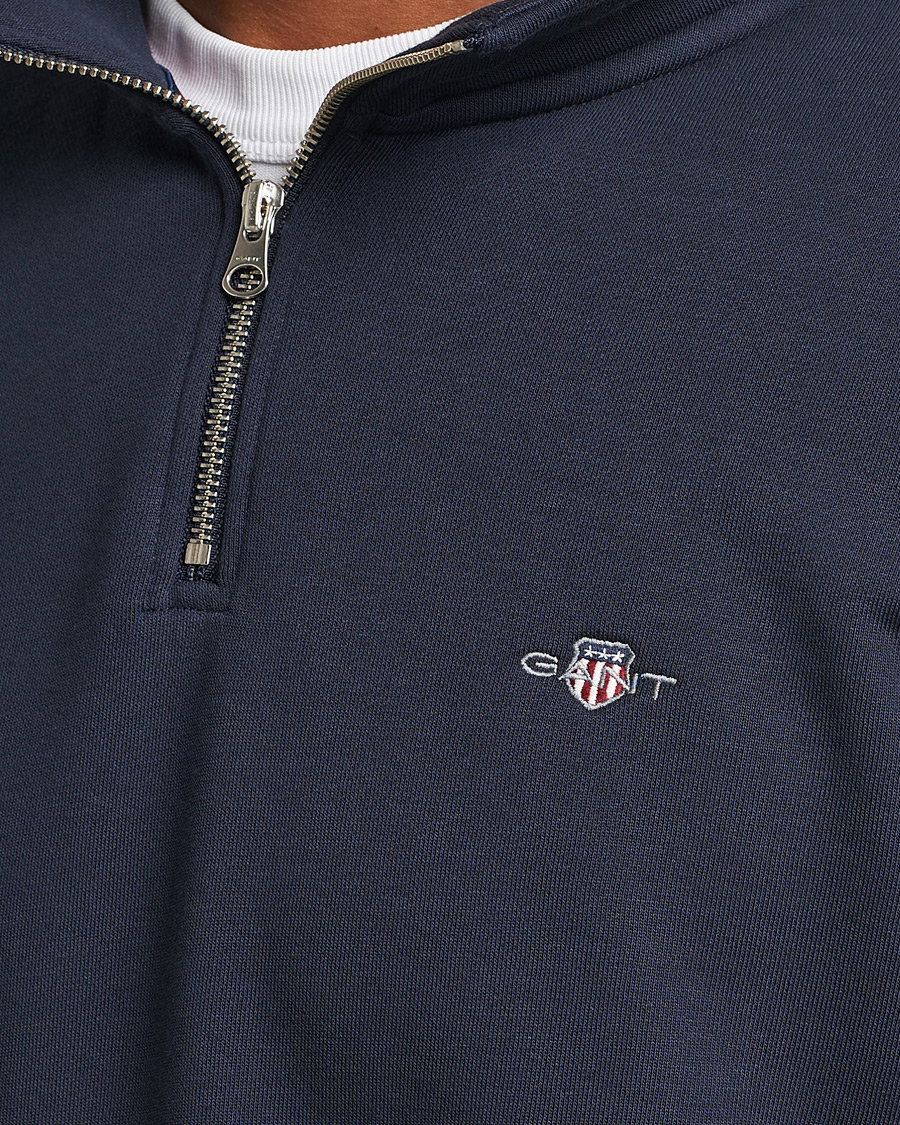 Homme | Pulls Et Tricots | GANT | Original Shield Half Zip Sweater Evening Blue