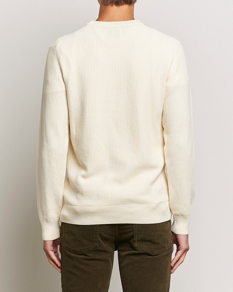 Homme | Pulls Et Tricots | GANT | Cotton Micro Textured Crew Neck Cream