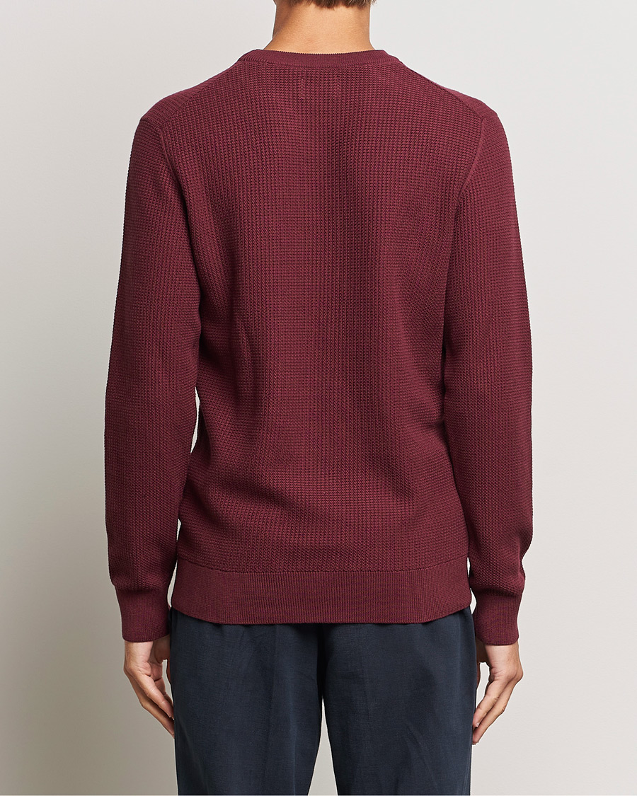 Homme | Pulls Et Tricots | GANT | Cotton Micro Textured Crew Neck Red Shadow