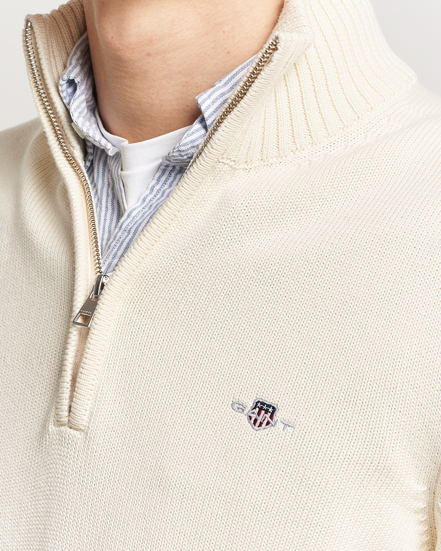 Homme | Pulls Et Tricots | GANT | Casual Cotton Half Zip Cream