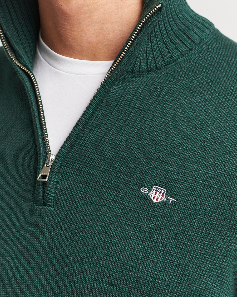 Homme | Pulls Et Tricots | GANT | Cotton Half Zip Tartan Green