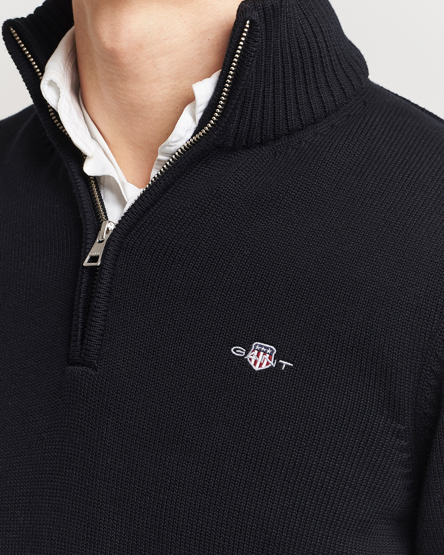 Homme | Pulls Et Tricots | GANT | Cotton Half Zip Black