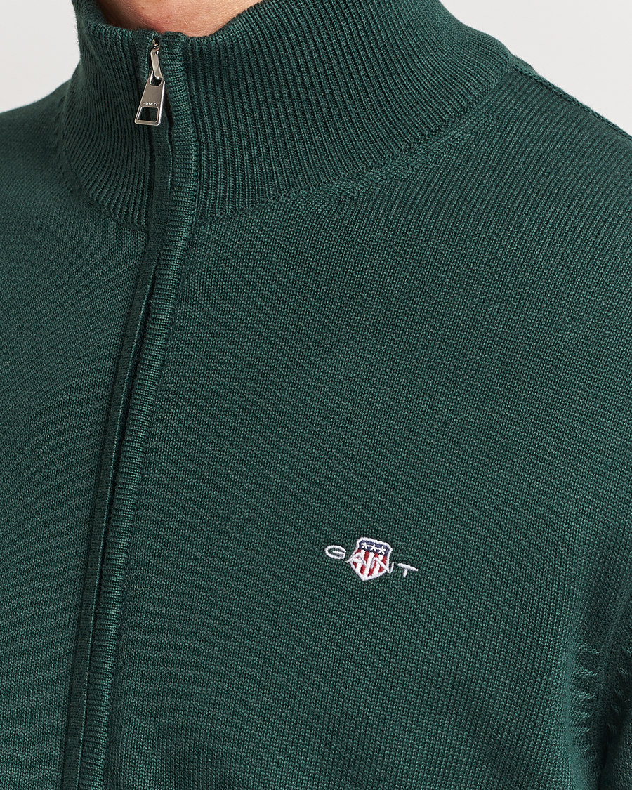 Homme | Pulls Et Tricots | GANT | Cotton Full Zip Tartan Green