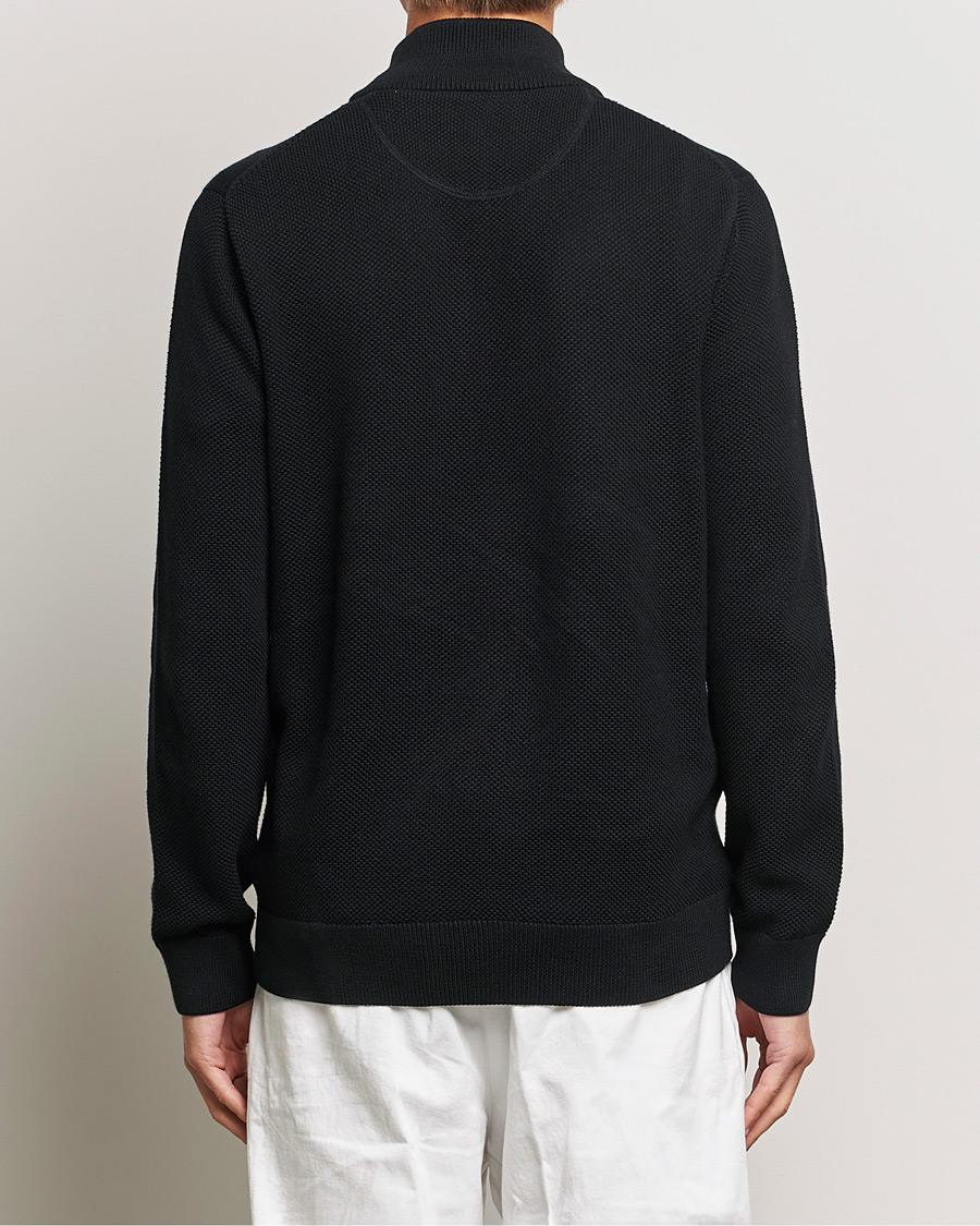 Homme | Pulls Et Tricots | GANT | Cotton Pique Full-Zip Sweater Black