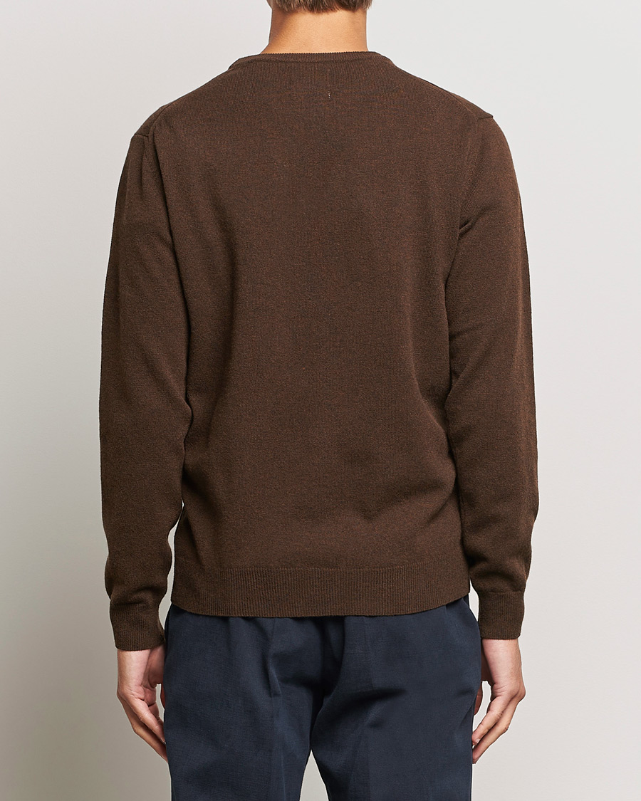 Homme | Pulls Et Tricots | GANT | Lambswool Crew Neck Pullover Dark Brown Melange