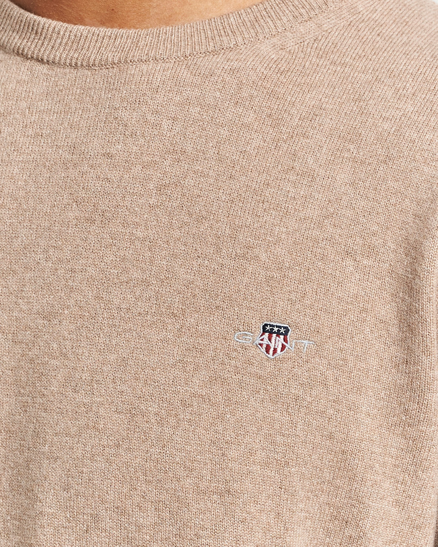 Homme | Pulls Et Tricots | GANT | Lambswool Crew Neck Pullover Dark Sand