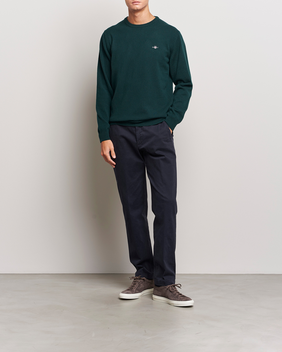 Homme | Pulls Et Tricots | GANT | Lambswool Crew Neck Pullover Tartan Green