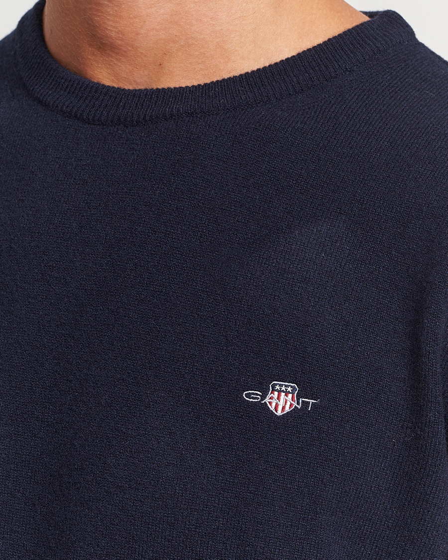 Homme | Pulls Et Tricots | GANT | Lambswool Crew Neck Pullover Marine