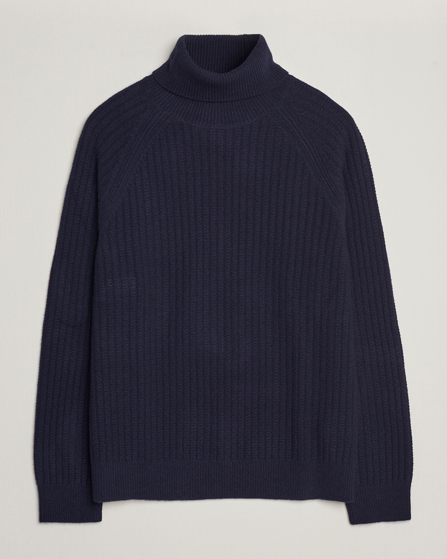 Homme | Pulls Et Tricots | GANT | Lambswool Textured Rollneck Evening Blue