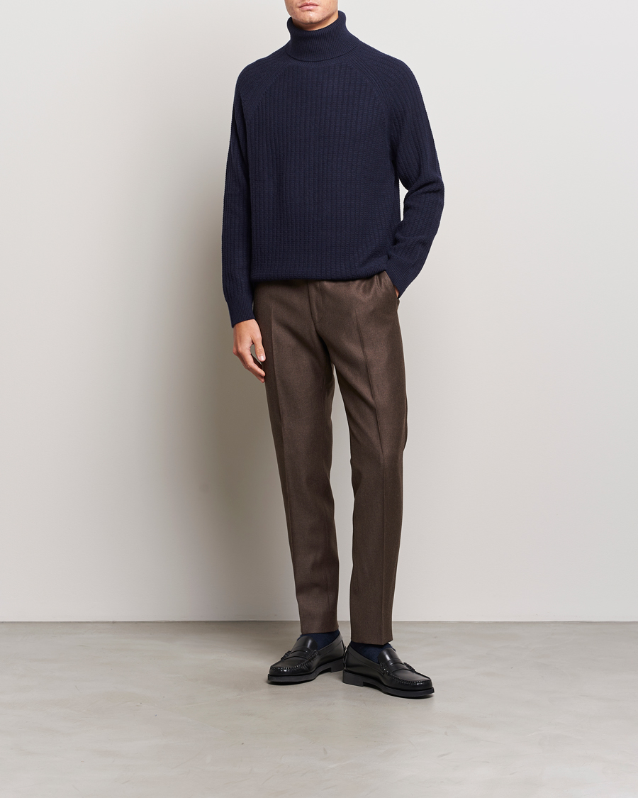 Homme | Pulls Et Tricots | GANT | Lambswool Textured Rollneck Evening Blue