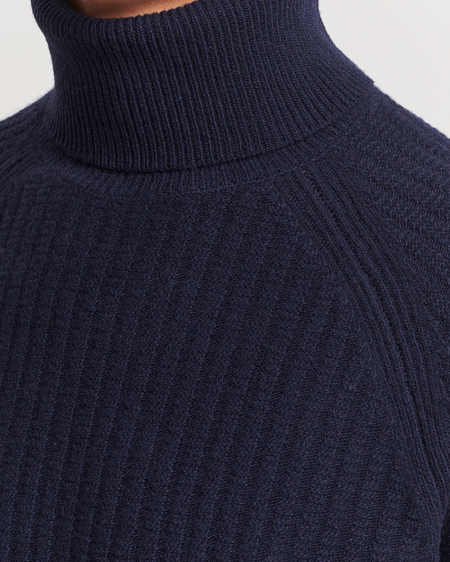 Homme | Pulls Et Tricots | GANT | Lambswool Textured Rollneck Evening Blue