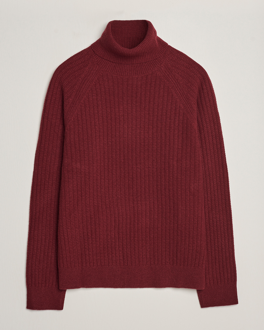 Homme | Pulls Et Tricots | GANT | Lambswool Textured Rollneck Plumped Red
