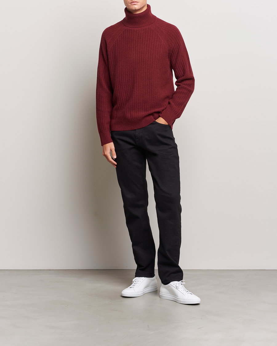 Homme | Pulls Et Tricots | GANT | Lambswool Textured Rollneck Plumped Red