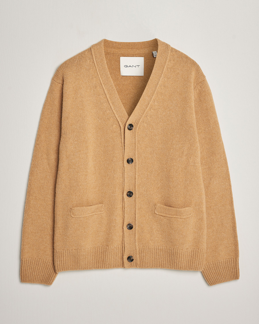 Homme | Pulls Et Tricots | GANT | Soft Wool Cardigan Khaki Melange