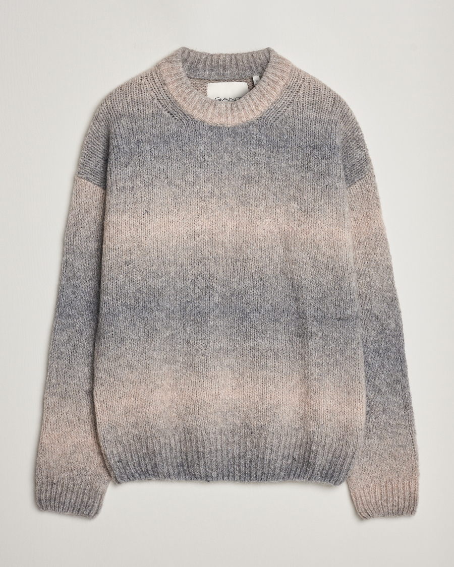 Homme | Pulls Et Tricots | GANT | Soft Wool Ombre Crew Neck Grey Melange