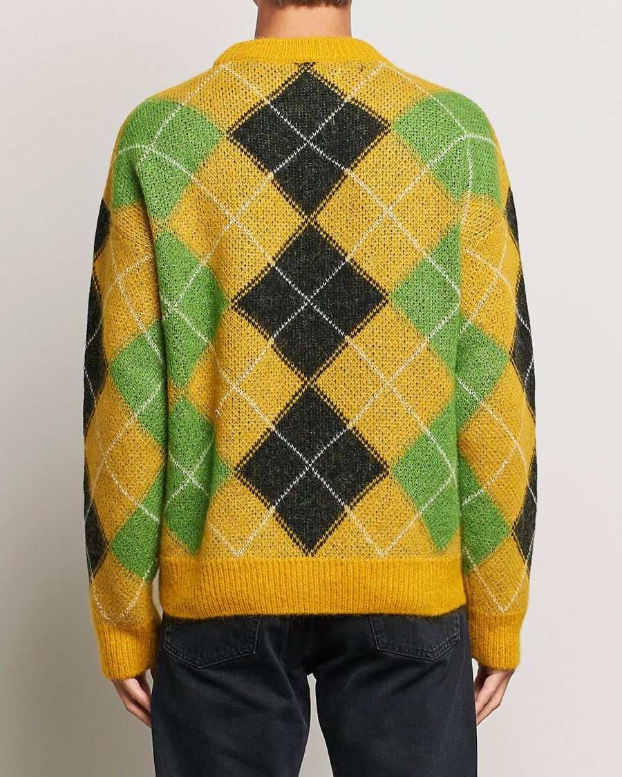 Homme | Pulls Et Tricots | GANT | Furry Argyle Crew Neck Sunflower Yellow